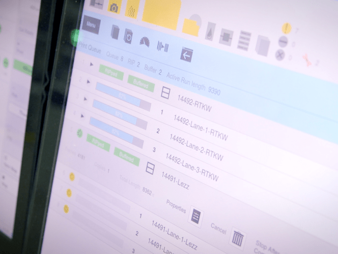 Computer screen showing supply chain tracking program.